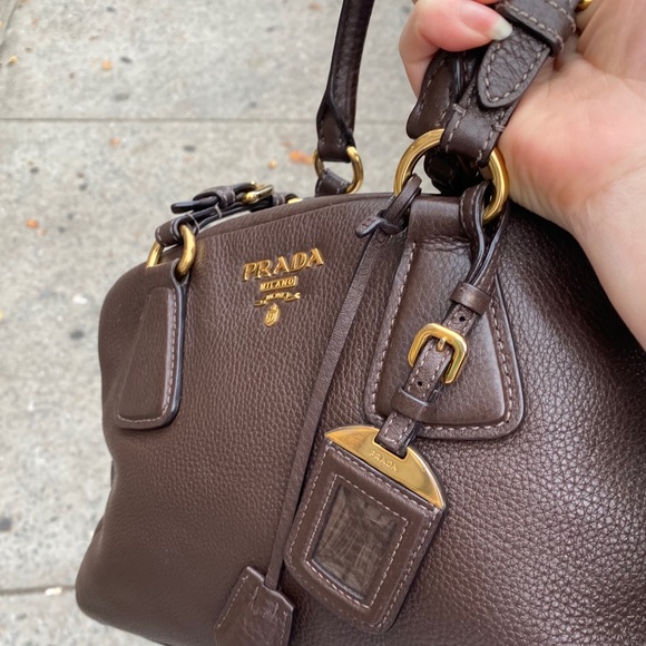 Auth PRADA Leather Satchels+Tag+Key+Cloche+Padlock - Picture 3 of 12